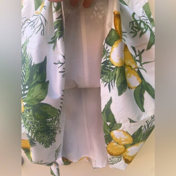 Talbots Lemon Print Skirt Women's A-Line Flare Side Zip Cotton Size 6 - Picture 8 of 10